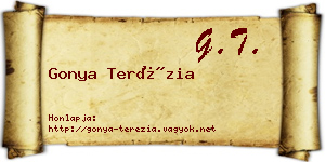 Gonya Terézia névjegykártya